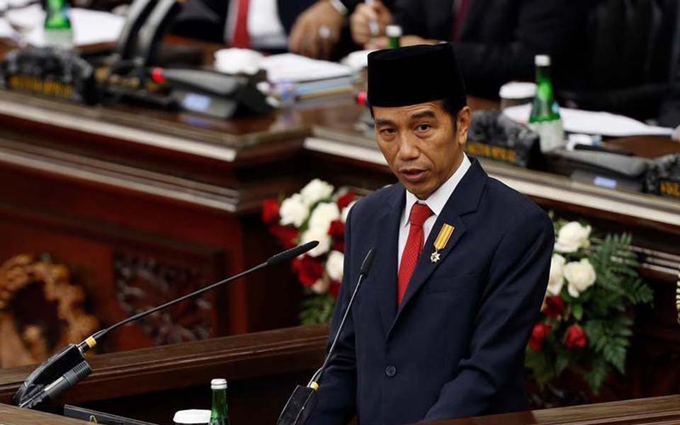 President Joko 'Jokowi' Widodo address parliament - Undated