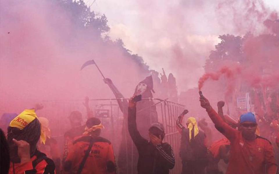 Workers close May Day rally in Jakarta with the The Internationale - May 1, 2017 (CNN)