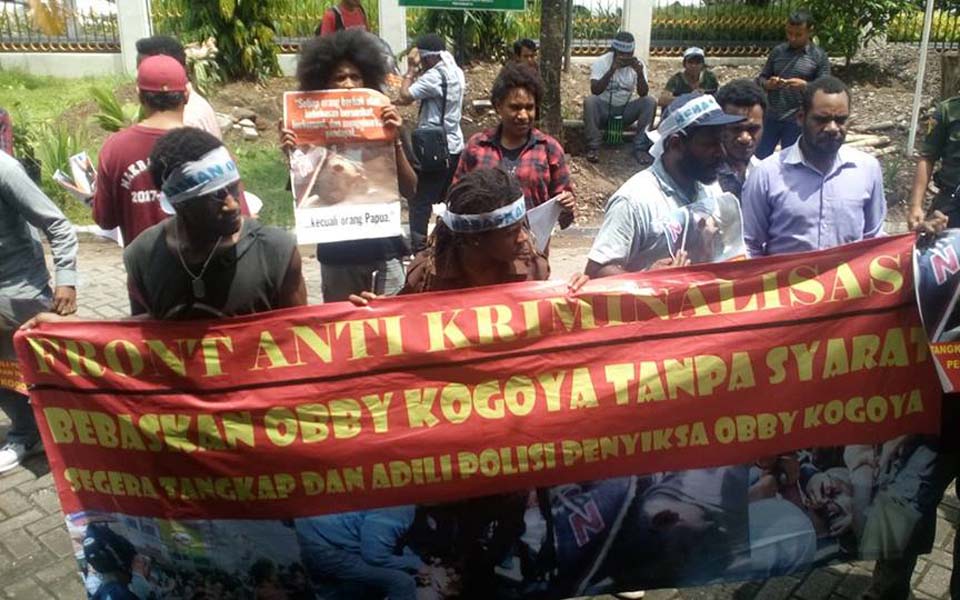 Rally demanding release of Obby Kogoya - Yogyakarta March 27, 2017 ( KPO-PRP Yogya)