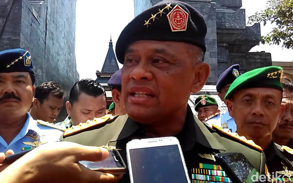 TNI chief Gatot Nurmantyo speaking on G30S/PKI film in Blitar - September 18, 2017 (Detik)