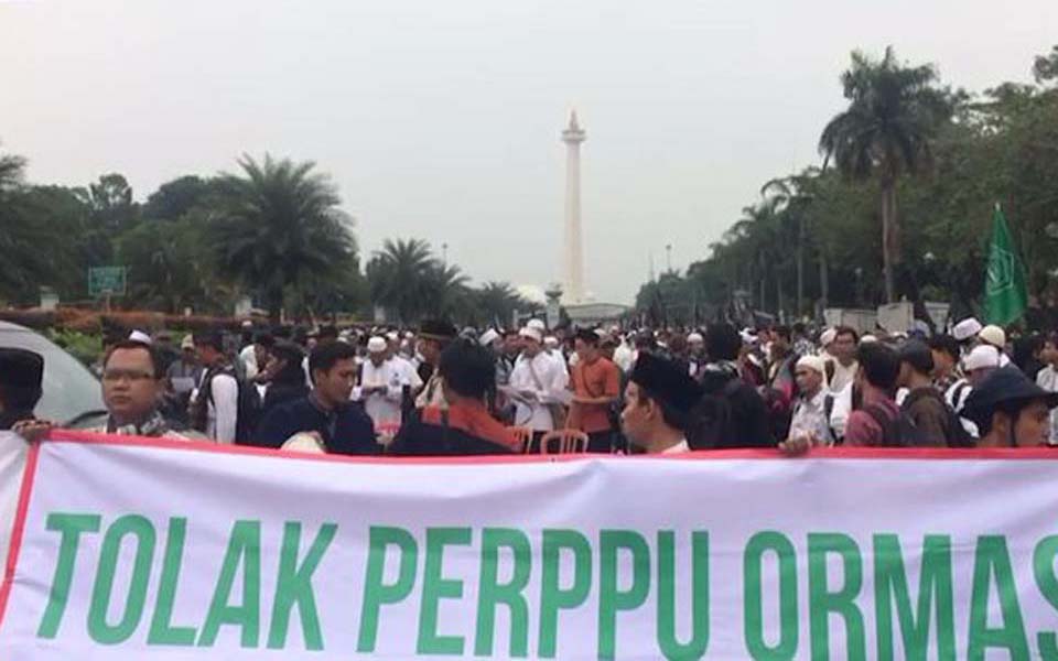 Protest against Perppu Ormas at National Monument Jakarta - July 18, 2017 (CNN)