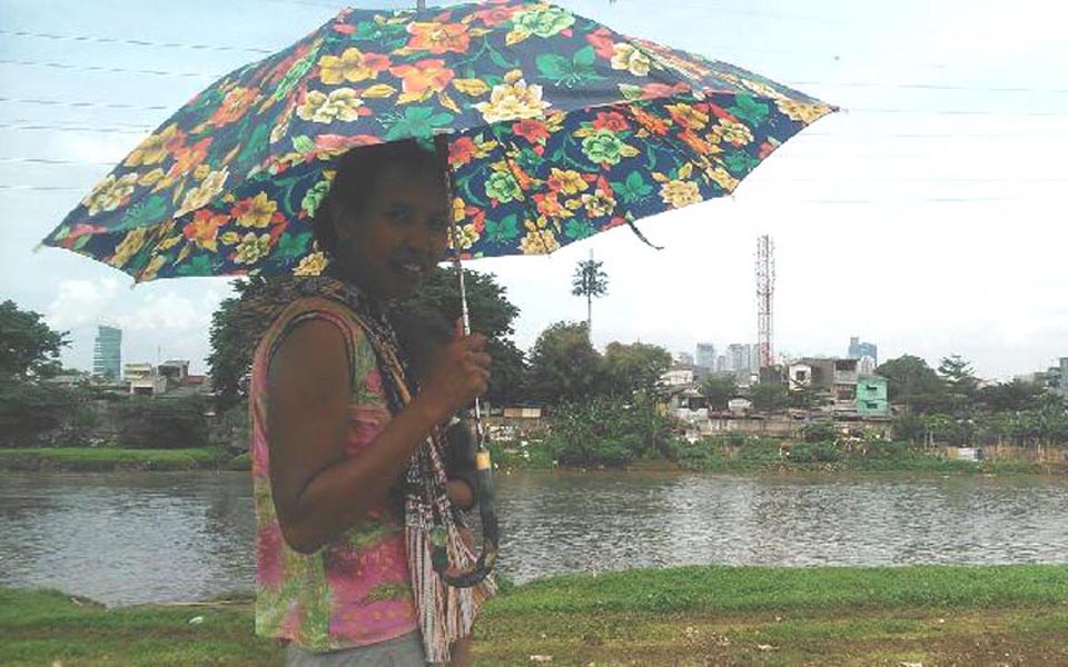 Siti, a victim of the forced eviction in Tanah Abang (Tempo)