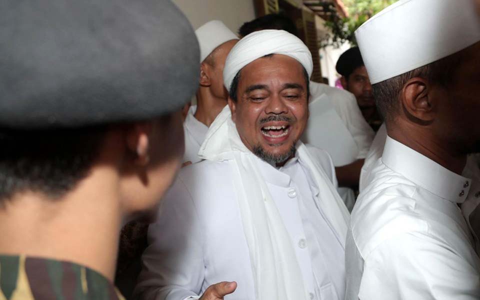 Islamic Defenders Front leader Rizieq Shihab (Detik)