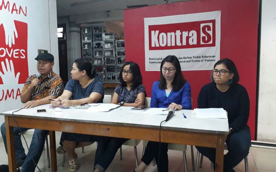 Kontras press conference on visit by UN Special Rapporteur Zeid Raad Al Husein visit - February 6, 2018 (Kompas)