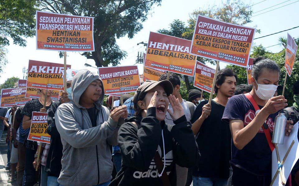 Protest against IMF-World Bank meeting in Bali - October 8, 2018 (Antara)