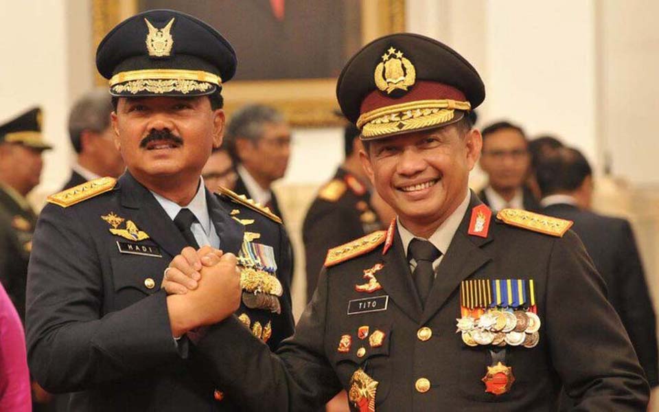 TNI Chief Hadi Tjahjanto and Police Chief Tito Karnavian (Setkab)