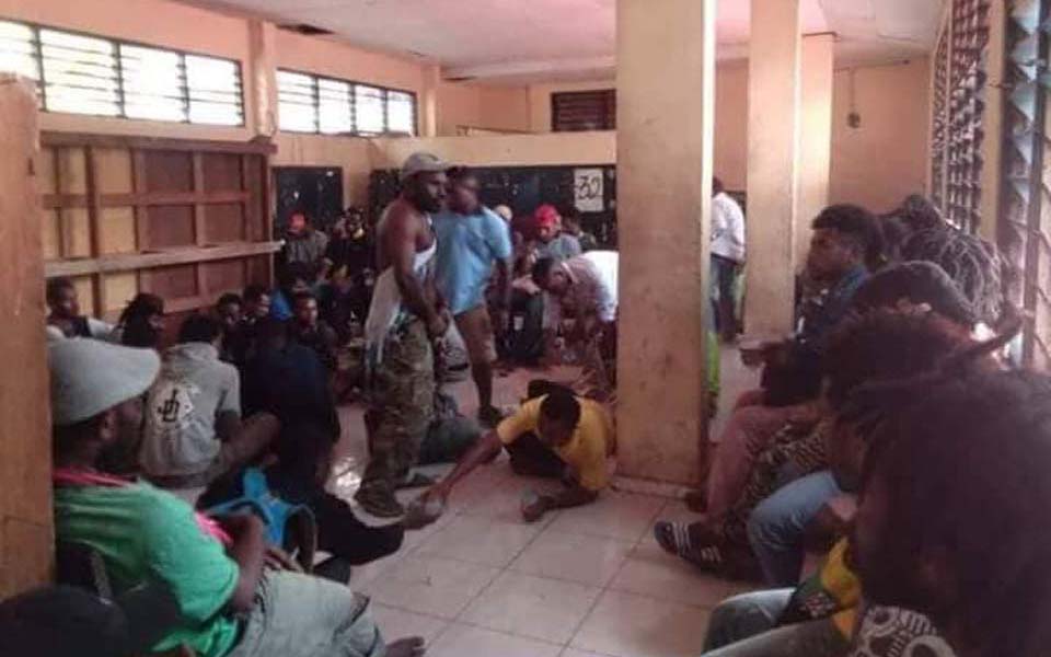 ULMWP protesters being held at Jayapura police station - September 24, 2018 (Jubi)