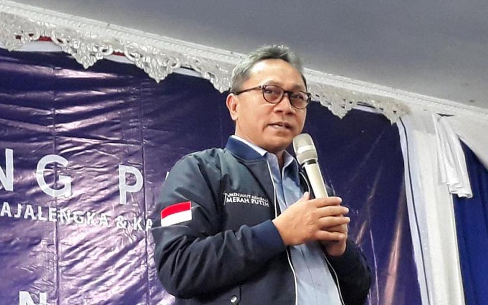 Zulkifli Hasan speaks at PAN meeting in Kuningan - January 19, 2018 (Republika)