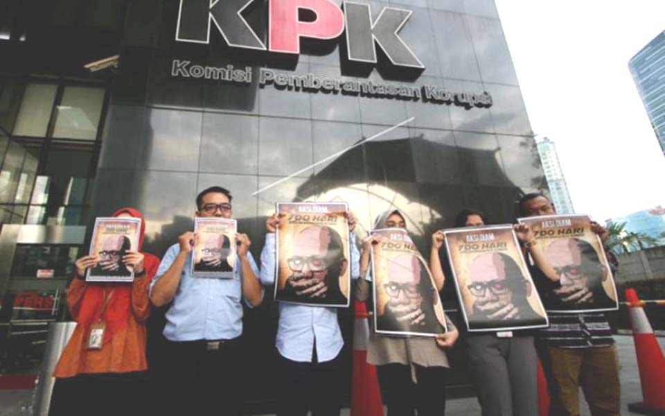 Anti-Corruption Civil Society Coalition protest at KPK – March 12, 2019 (Antara)