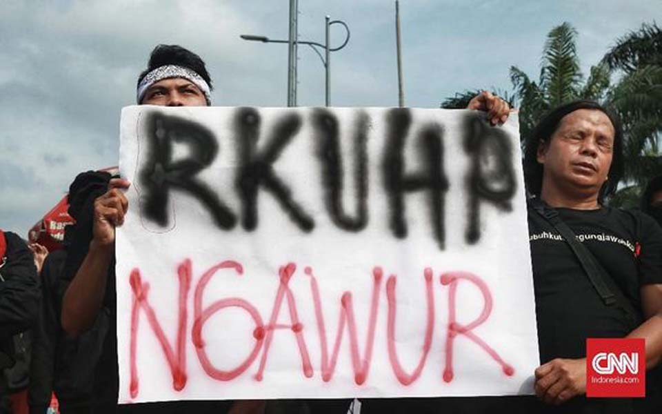 Civil Society protest against RKUHP in Jakarta – February 12, 2018 (CNN)