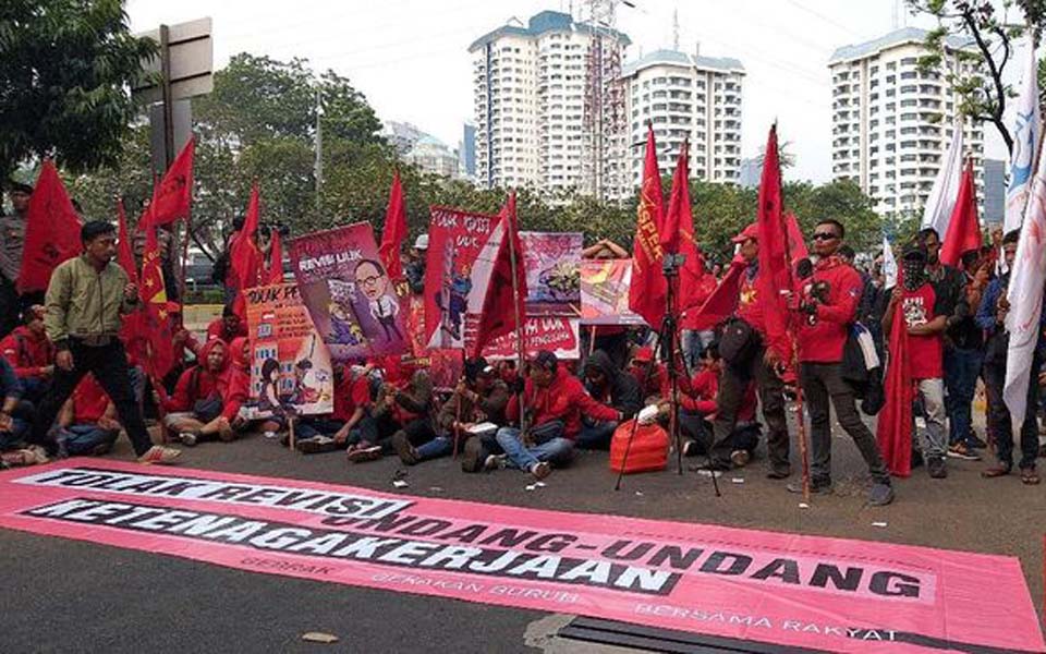 Gebrak protest against ‘labour reforms’ in Jakarta – August 16, 2019 (CNN)