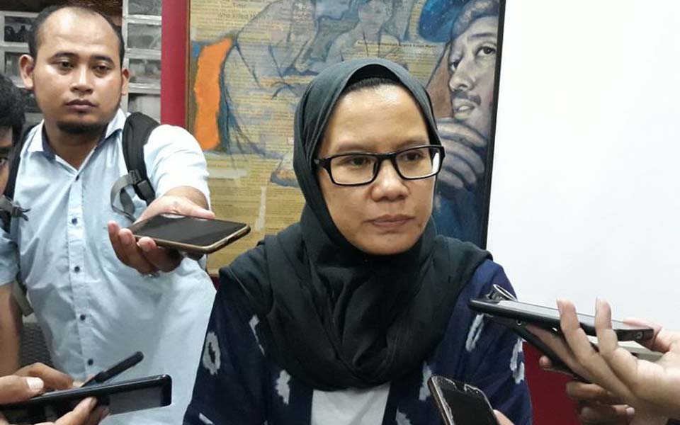 Kontras coordinator Yati Andriani at Kontras office – October 19, 2018 (Kompas)