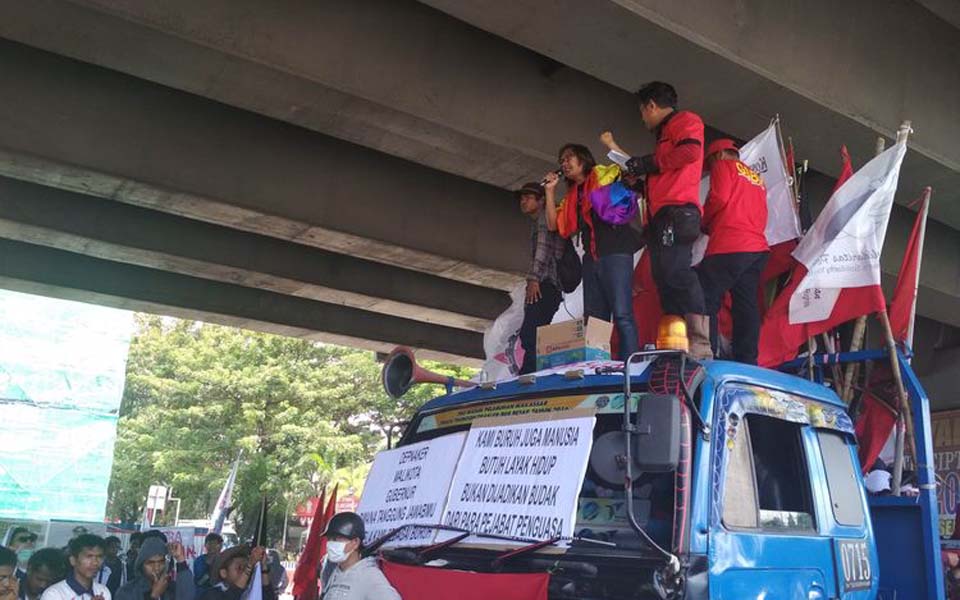 Labour Movement Alliance May Day rally in Makassar – May 1, 2019 (Kompas)