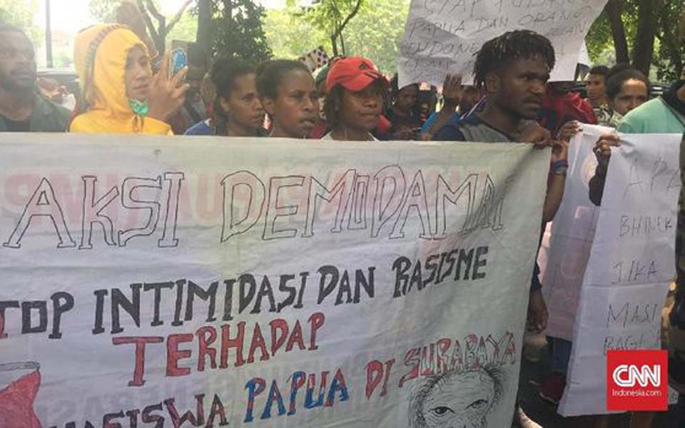 Papuan students hold solidarity action in Medan – August 19, 2019 (CNN)
