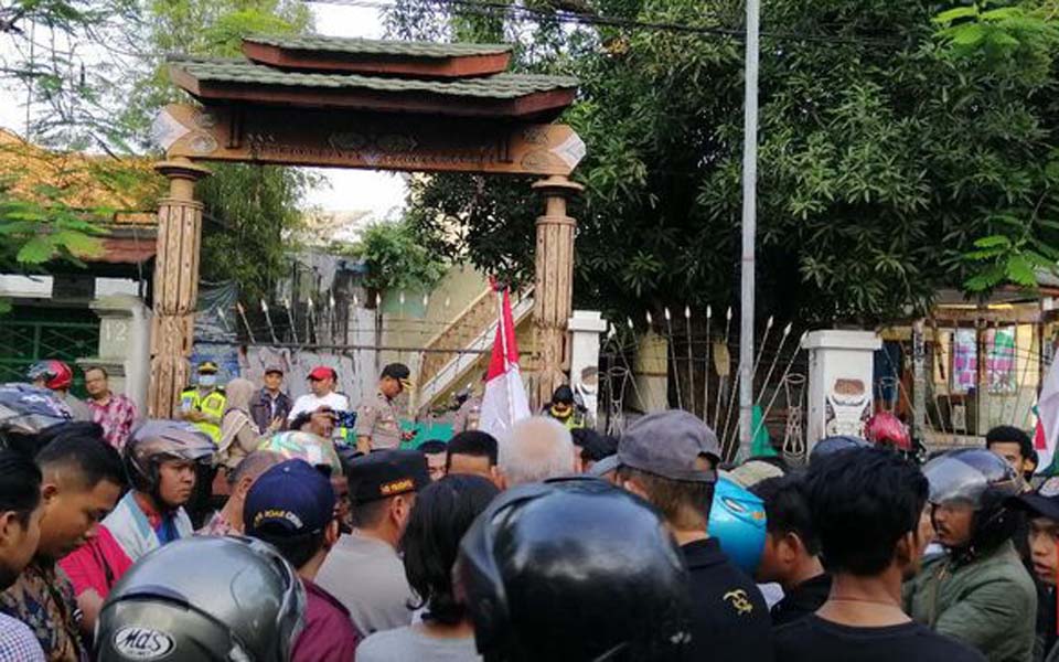 Scene outside Papuan dormitory in Surabaya – August 16, 2019 (CNN)