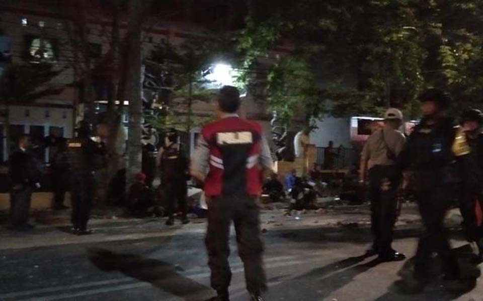 Scene outside Papuan student dormitory in Makassar – August 19, 2019 (CNN)