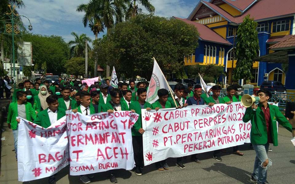 Students rally on May Day in Lhokseumawe – May 1, 2019 (Detik)