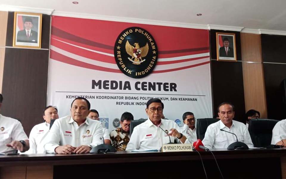 Wiranto speaking a press conference on Papua – September 2, 2019 (Detik)